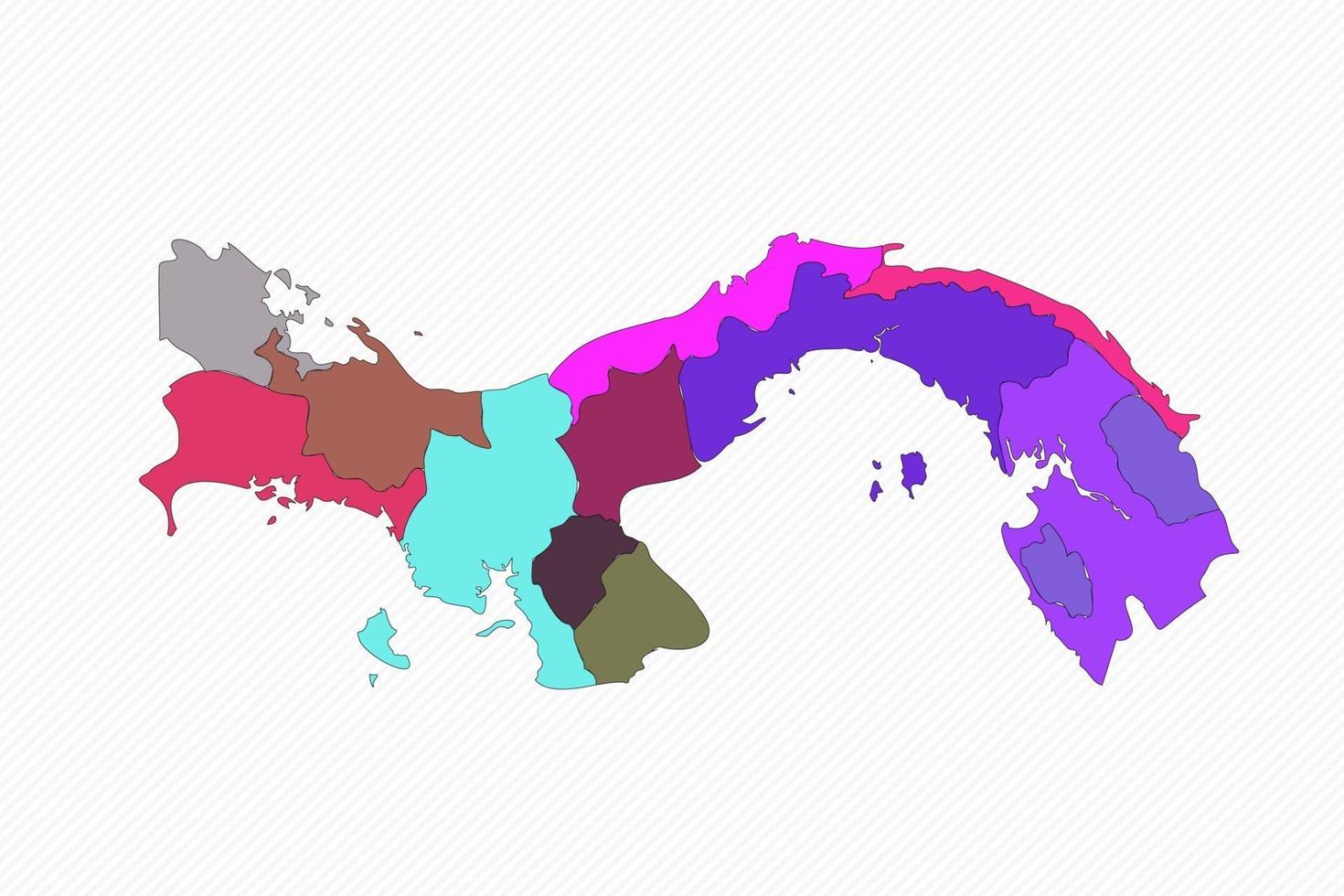 mapa detalhado do panamá com estados vetor