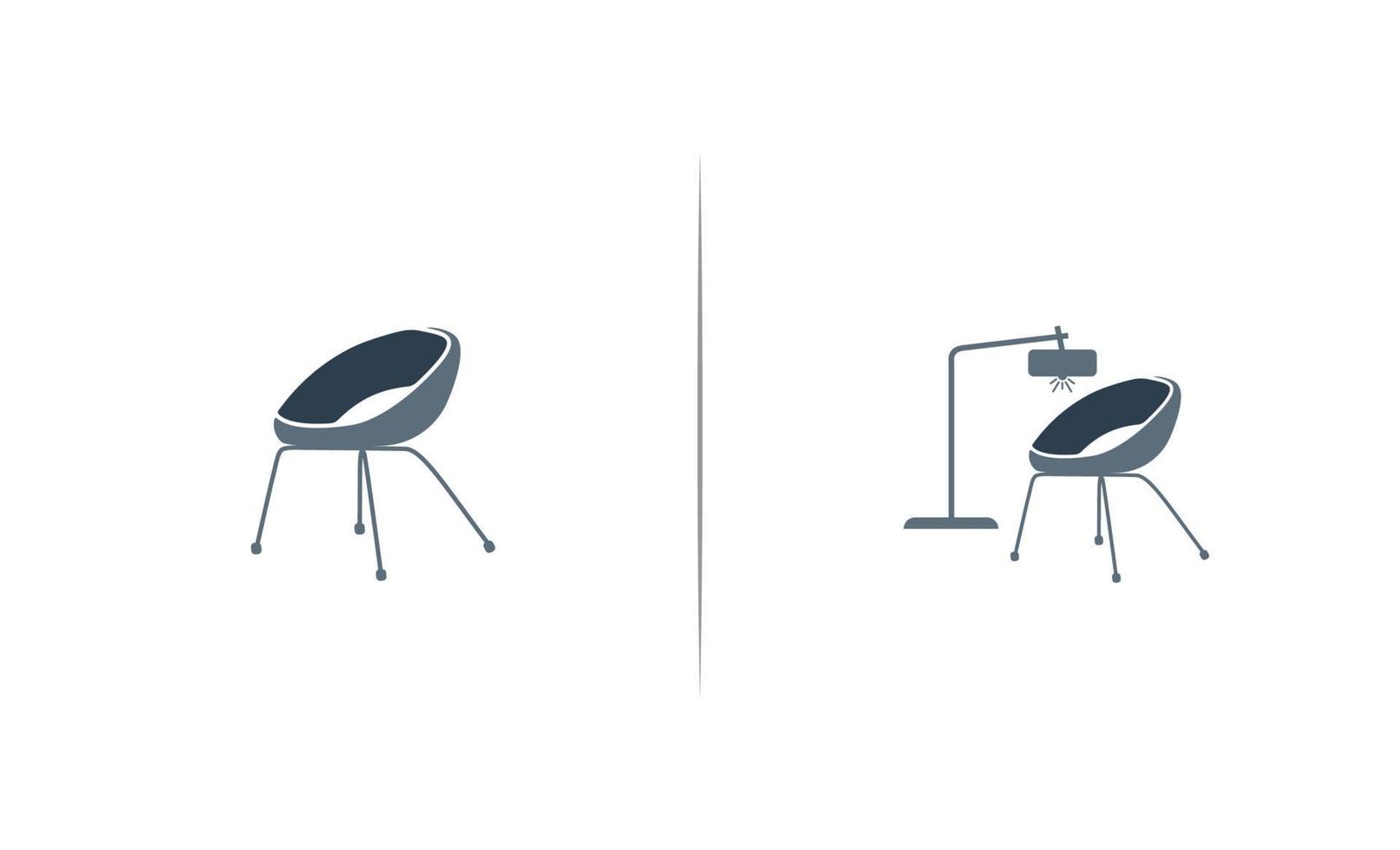 modelo de logotipo de vetor de interior de cadeiras modernas