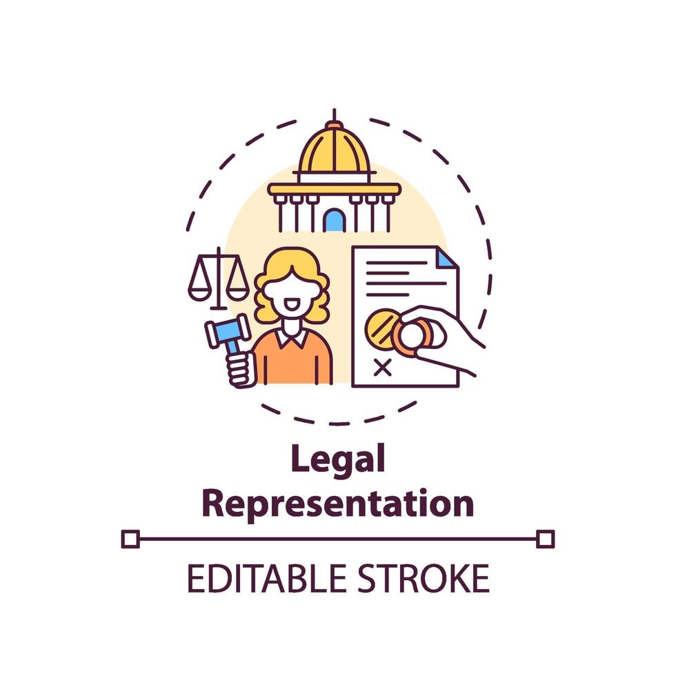 ícone do conceito de representação legal vetor