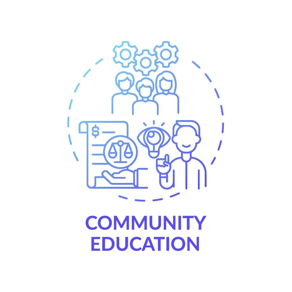 ícone do conceito de educação comunitária vetor