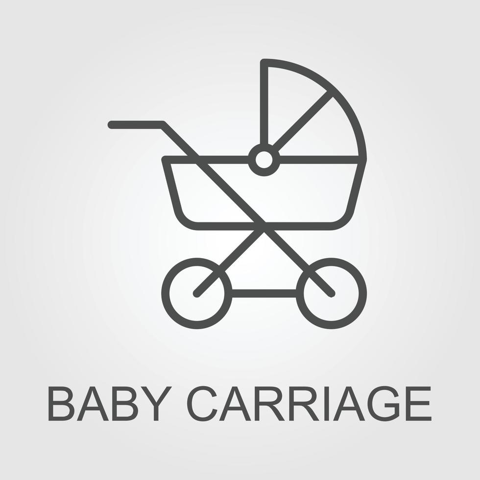 simples bebê transporte ícone, Preto e branco versão vetor