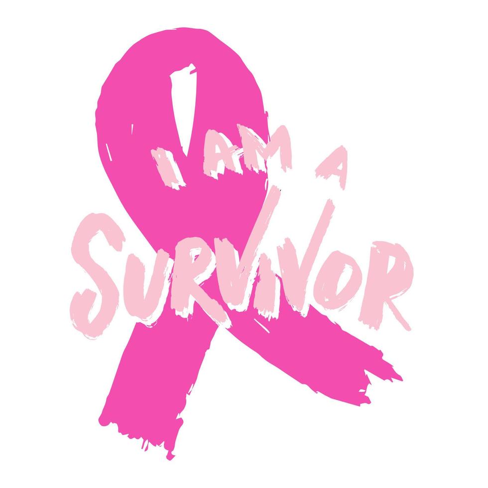 Eu sou uma sobrevivente. poster para seio Câncer consciência mês. vetor