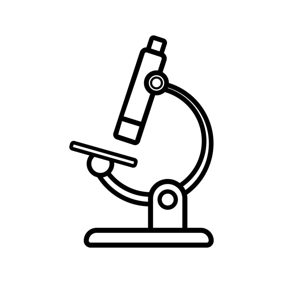 microscópio vetor ícone. biologia ilustração placa. química símbolo.