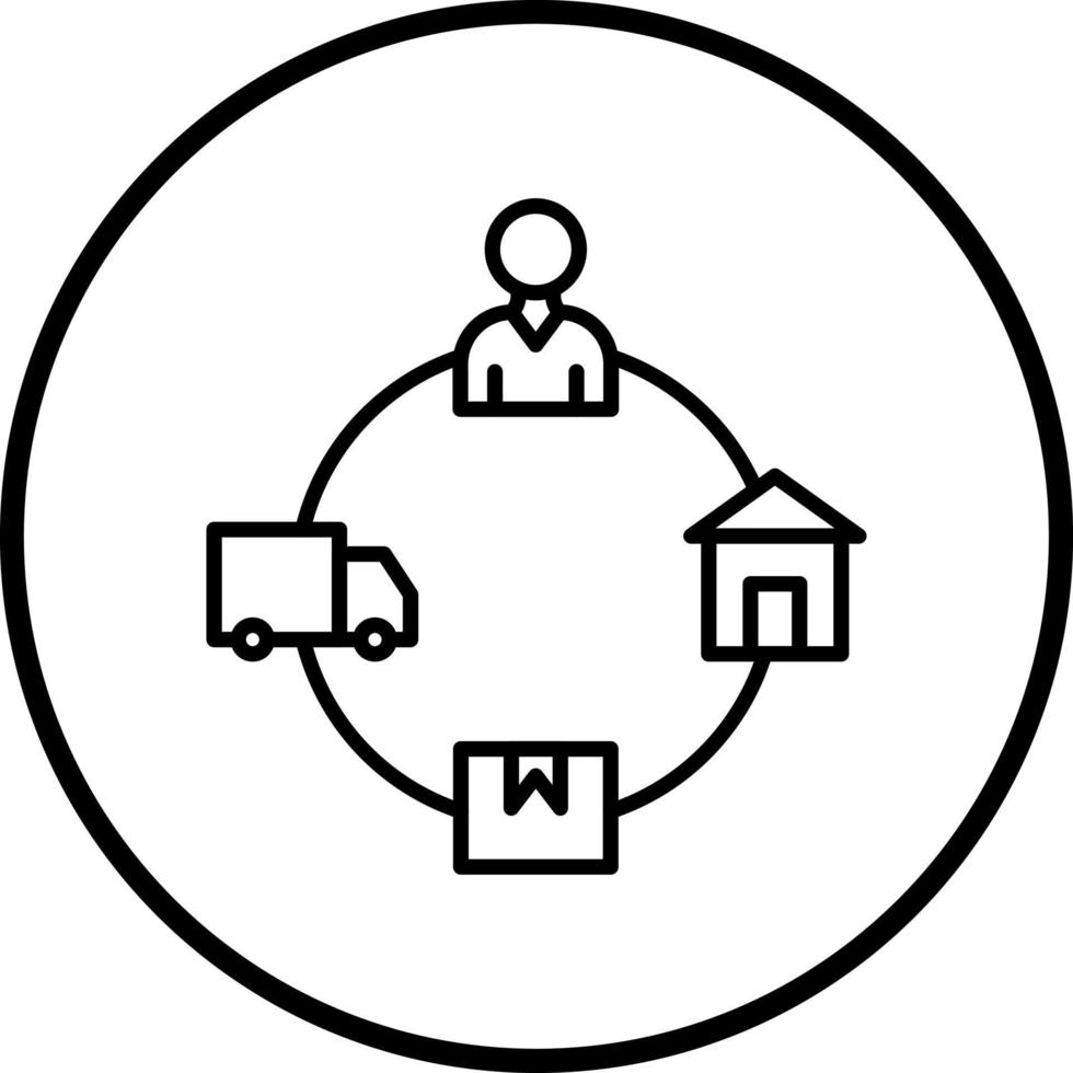 circular fornecem cadeia vetor ícone estilo