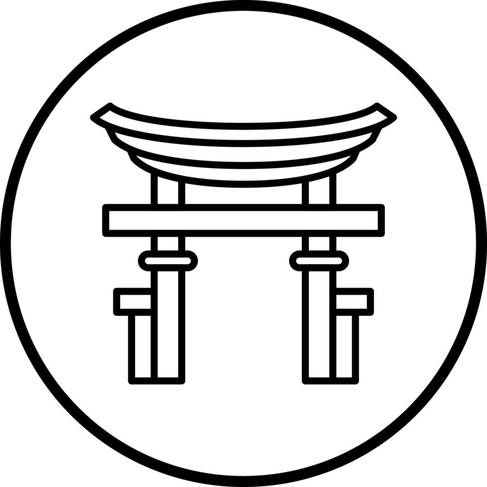torii portão vetor ícone estilo