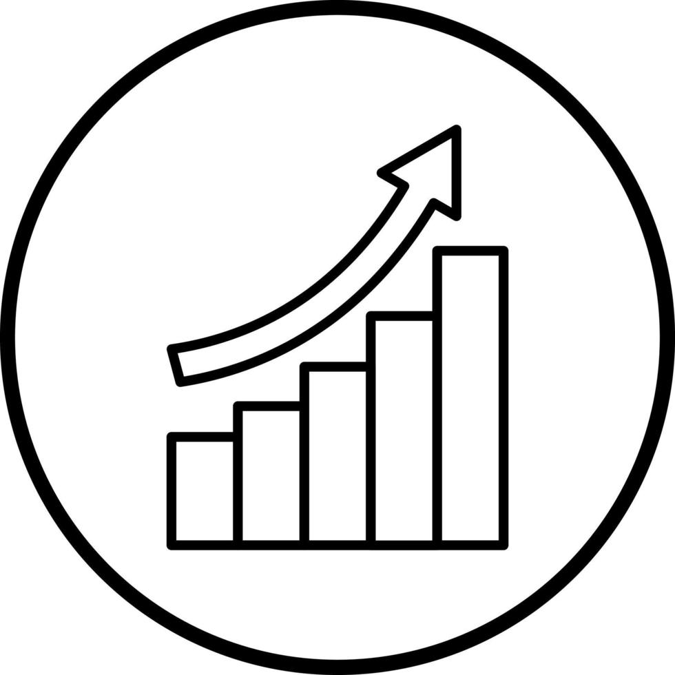 crescimento gráfico vetor ícone estilo