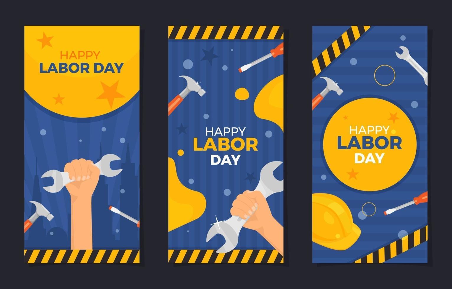 coleção de banners do dia do trabalho vetor