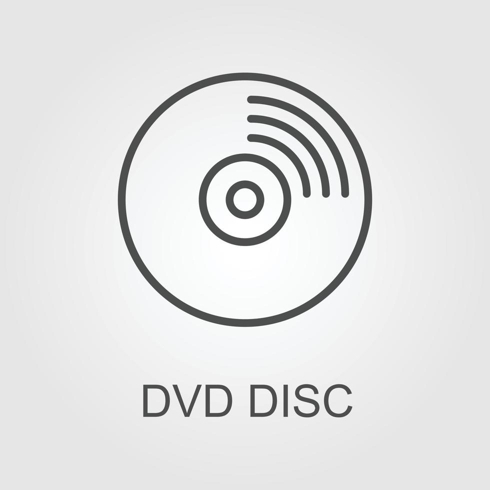 Preto DVD ícone isolado em branco vetor