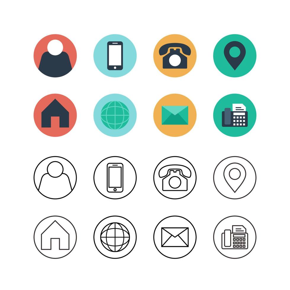o negócio cartão contato ícone elemento coleção vetor