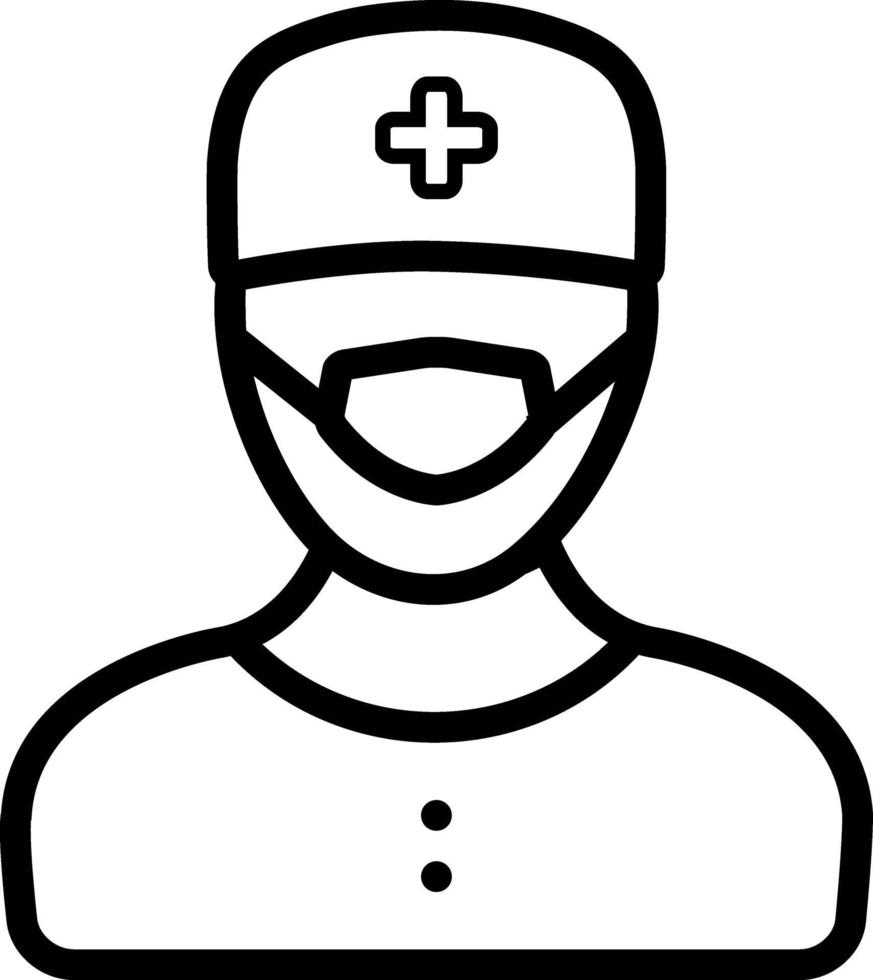 ícone de linha para cirurgião vetor