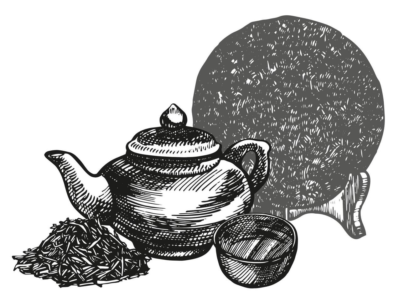 conjunto do tinta mão desenhado chá infusor ilustração. vetor mão desenhado ilustração. chá cerimônia.