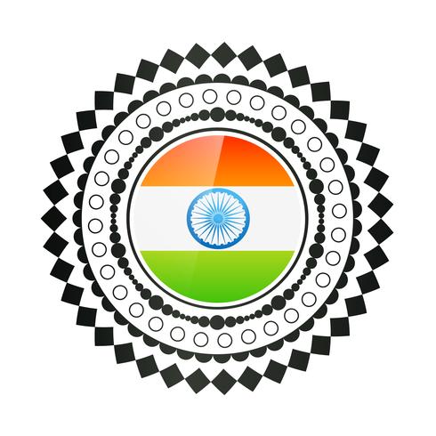 design de bandeira indiana criativa vetor