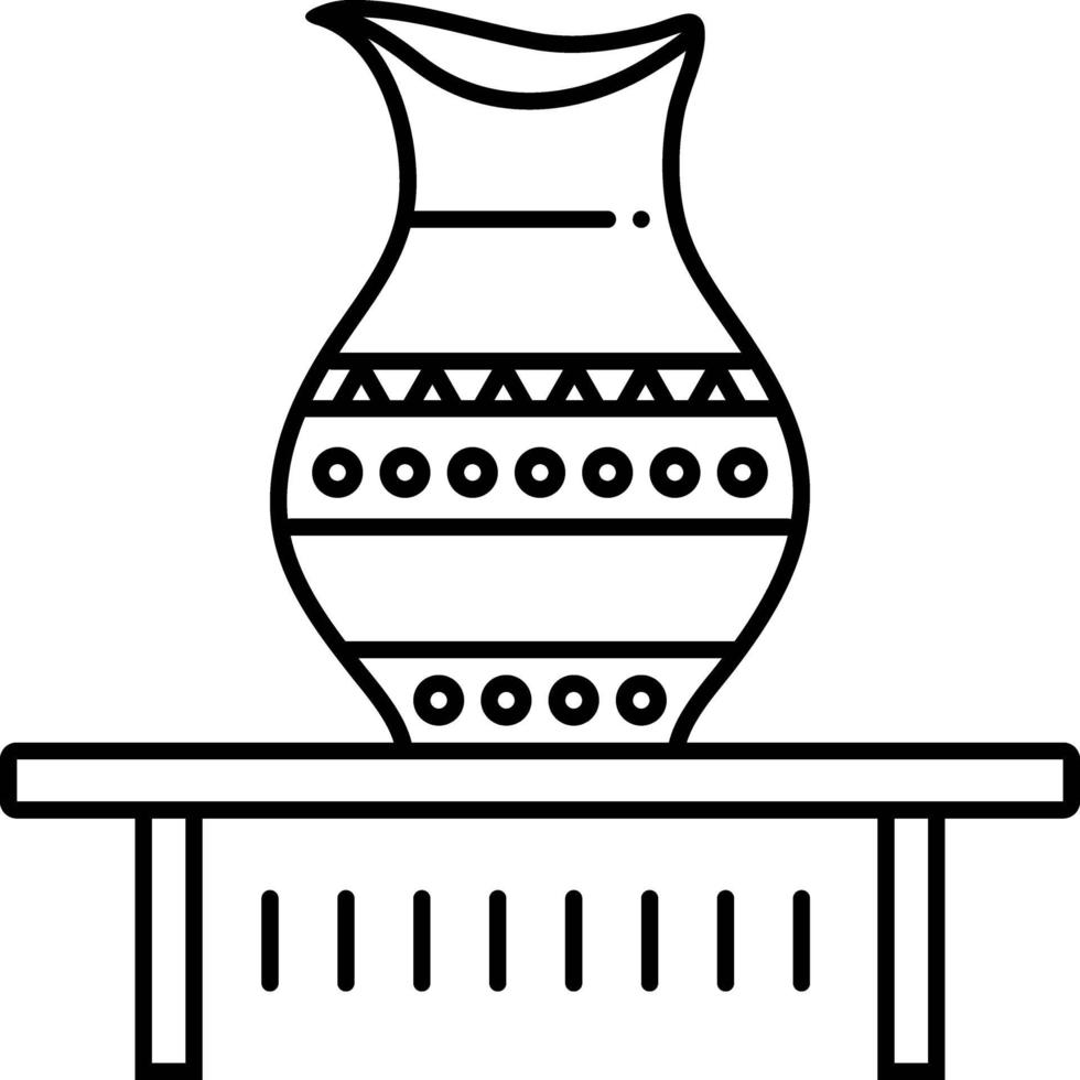 ícone de linha para exibição de jar vetor