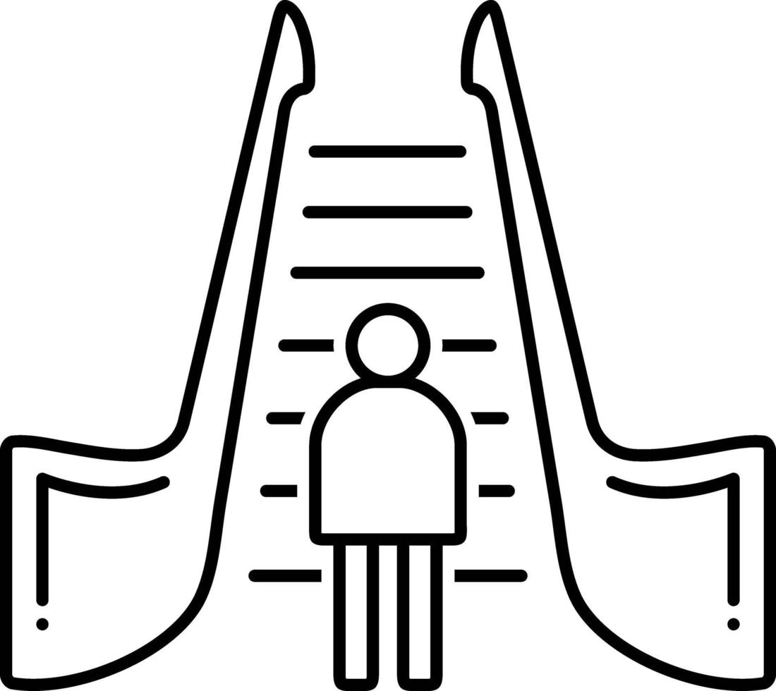 ícone de linha para escada rolante vetor