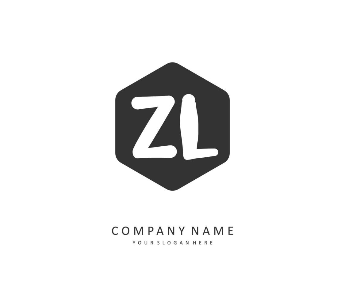 zl inicial carta caligrafia e assinatura logotipo. uma conceito caligrafia inicial logotipo com modelo elemento. vetor