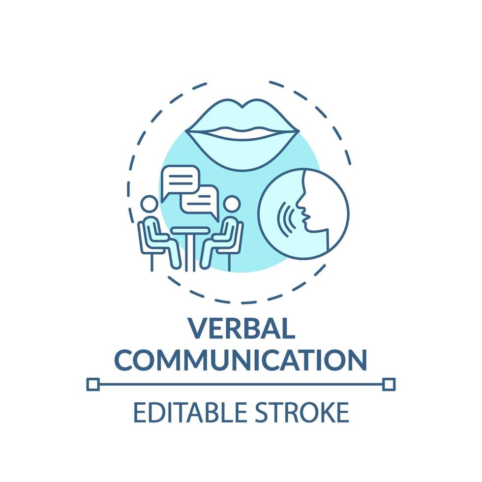 ícone do conceito turquesa de comunicação verbal vetor