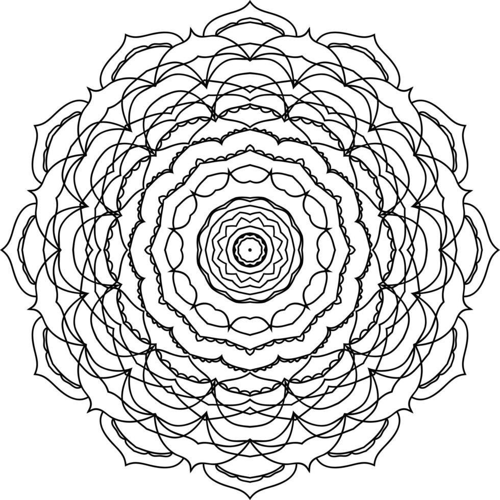 árabe figura floral Preto e branco ornamental mandala padronizar Projeto vetor