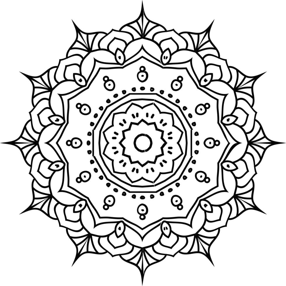 árabe figura mandala flor Preto e branco ornamental mandala padronizar Projeto vetor