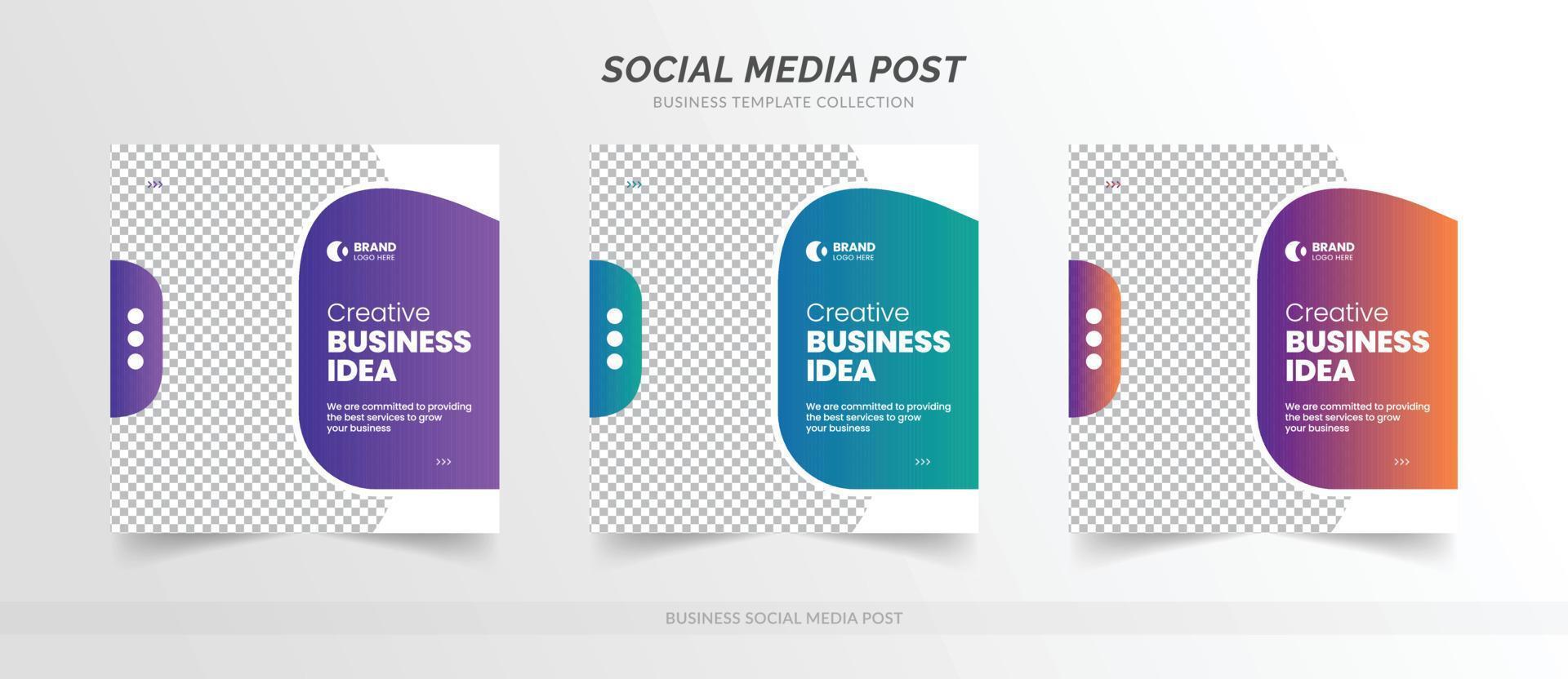 modelo de banner de postagem de mídia social de marketing de negócios digitais vetor