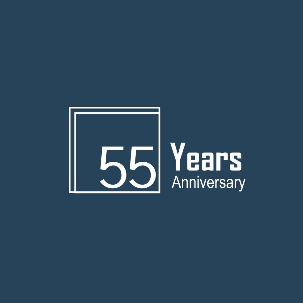55 anos de celebração de aniversário ilustração de design de modelo vetorial cor azul vetor
