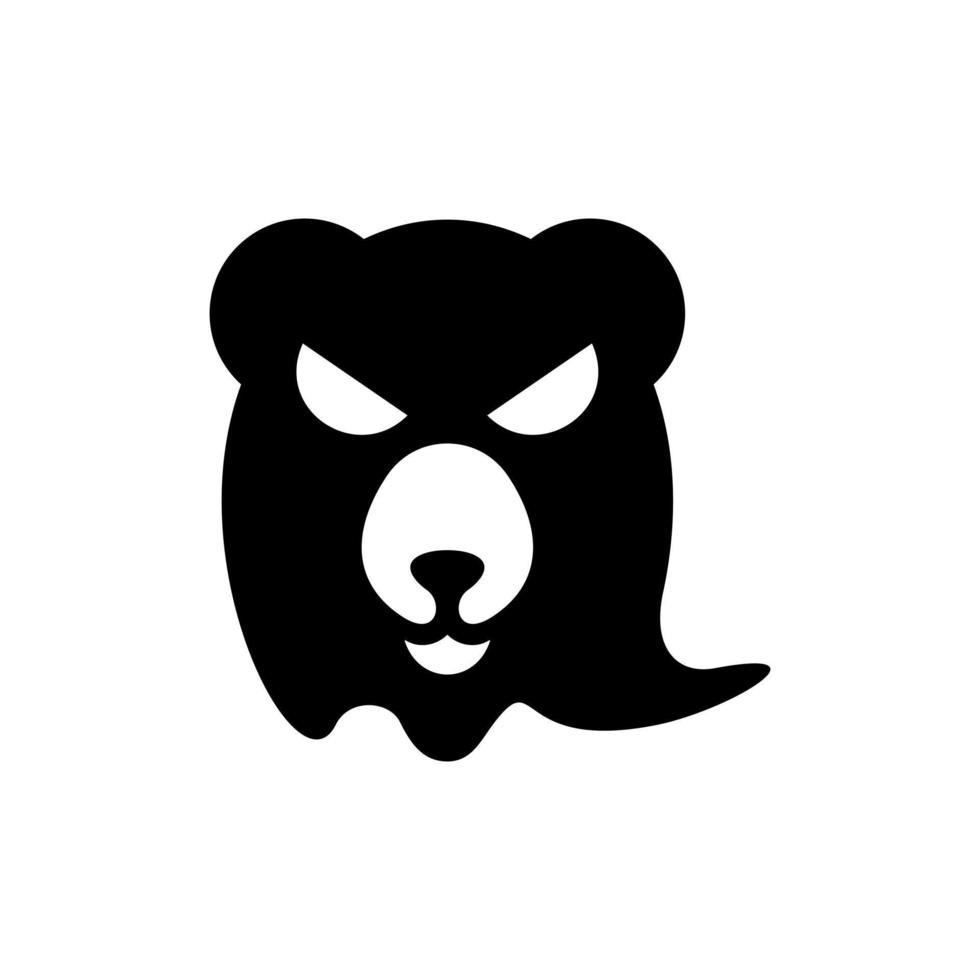 Urso fantasma assustador moderno criativo logotipo vetor