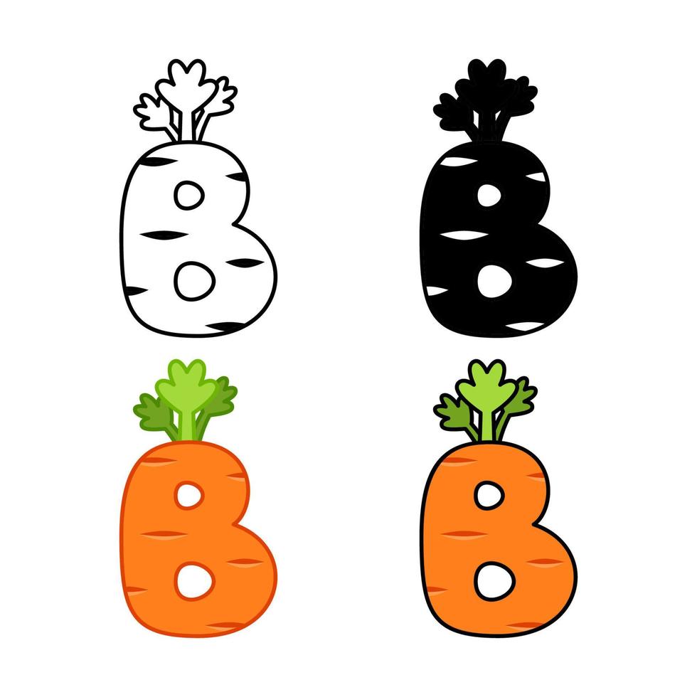 alfabeto b em estilo simples isolado vetor