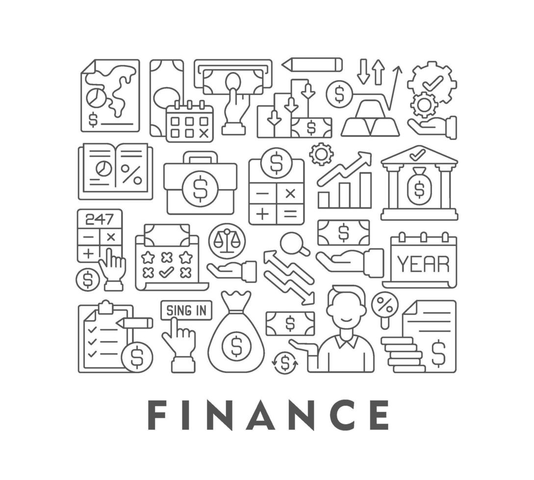 layout de conceito linear abstrato de finanças com título vetor