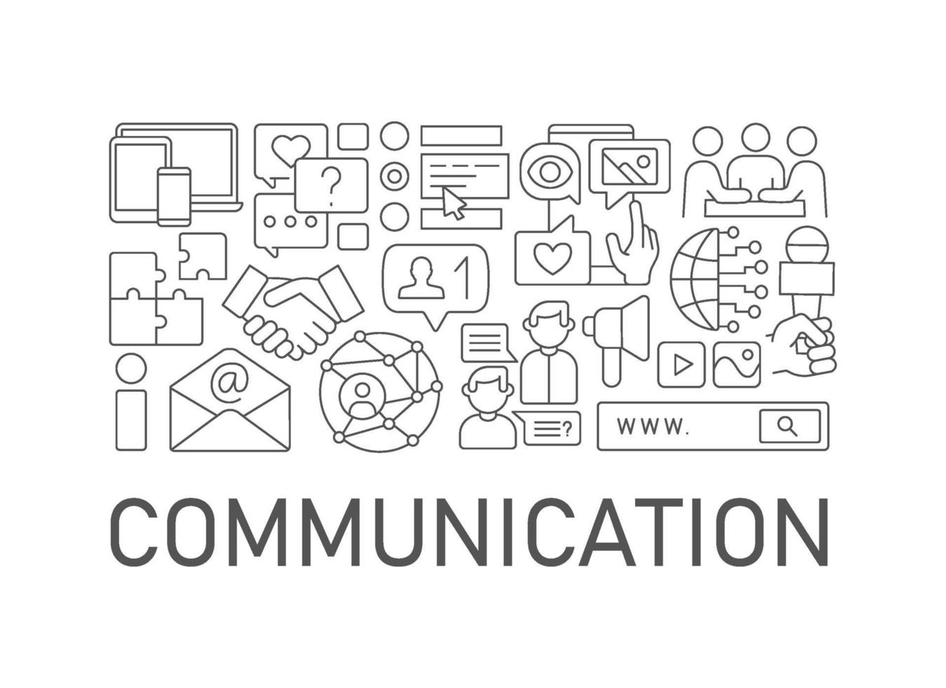 layout de conceito linear abstrato de comunicação com título vetor