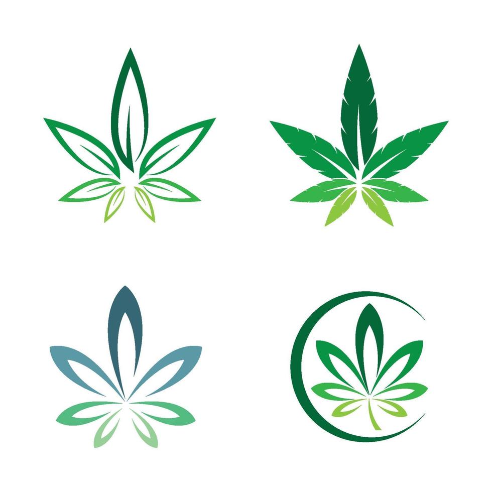 ilustração das imagens do logotipo da cannabis vetor