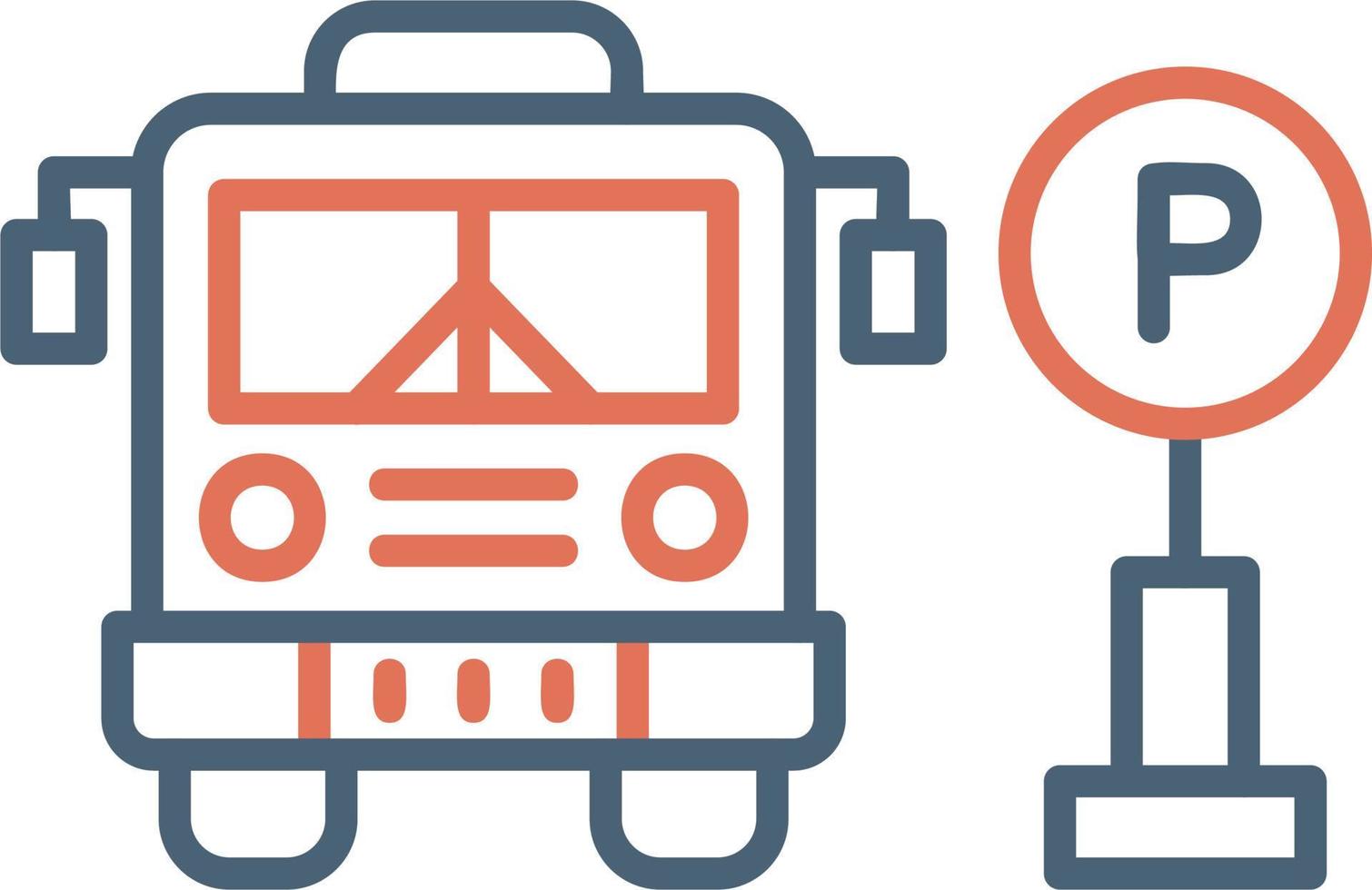 ônibus estacionamento vetor ícone