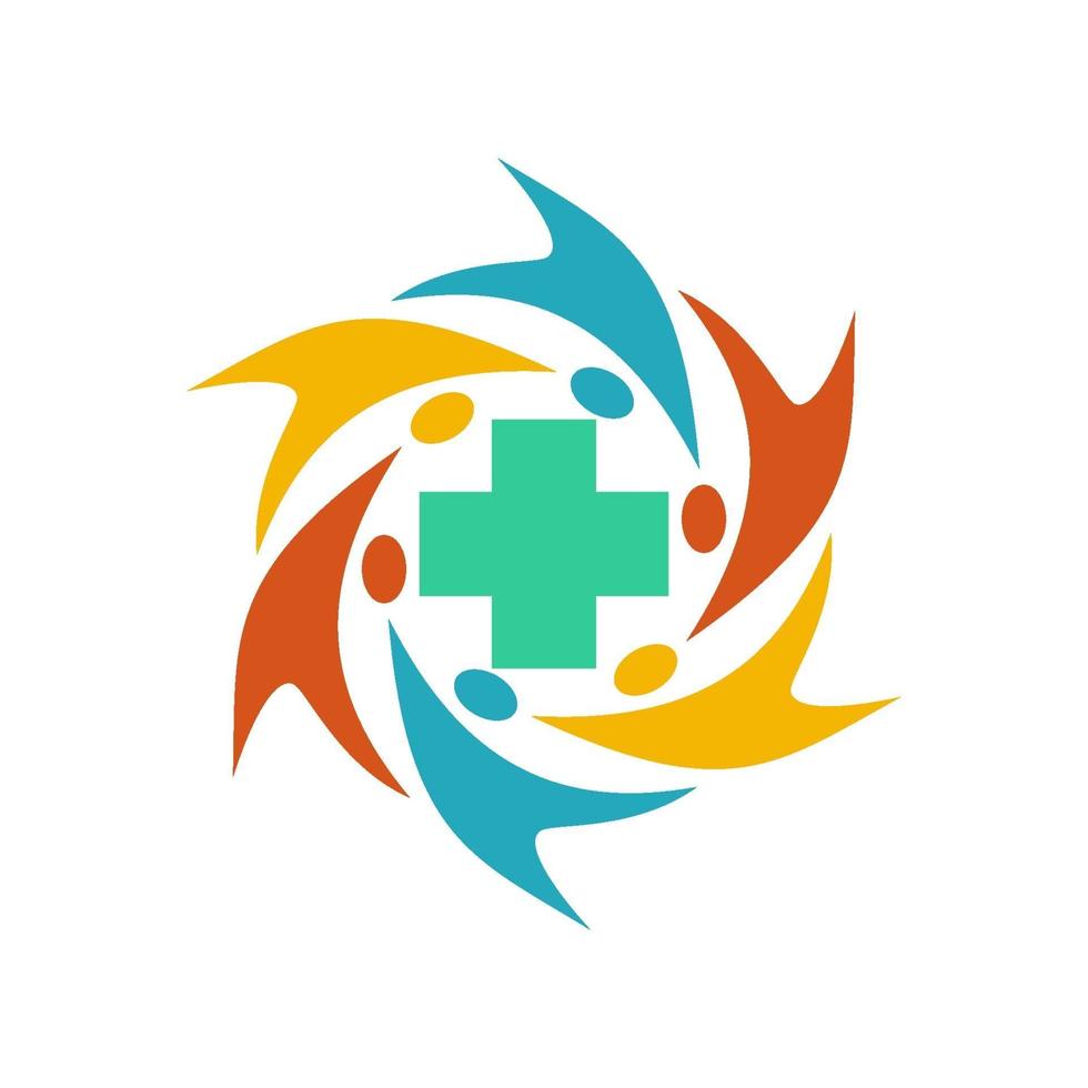 cruz de símbolo do símbolo do ícone médico de cuidados de saúde vetor