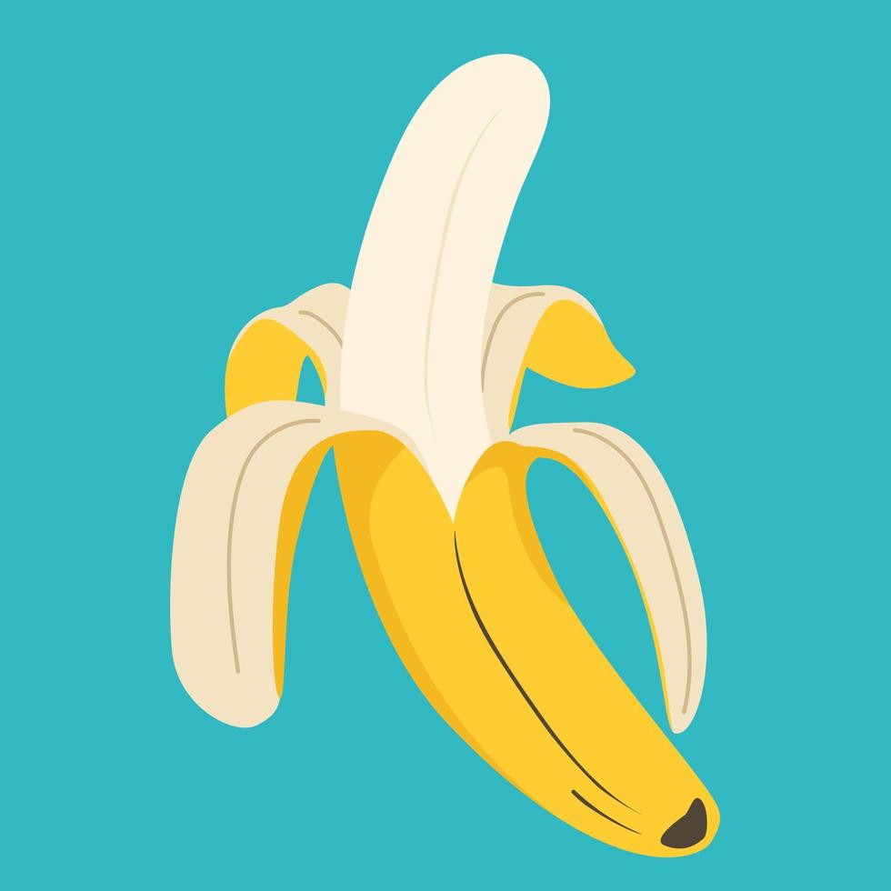 aberto banana isolado em branco fundo. vetor ilustração