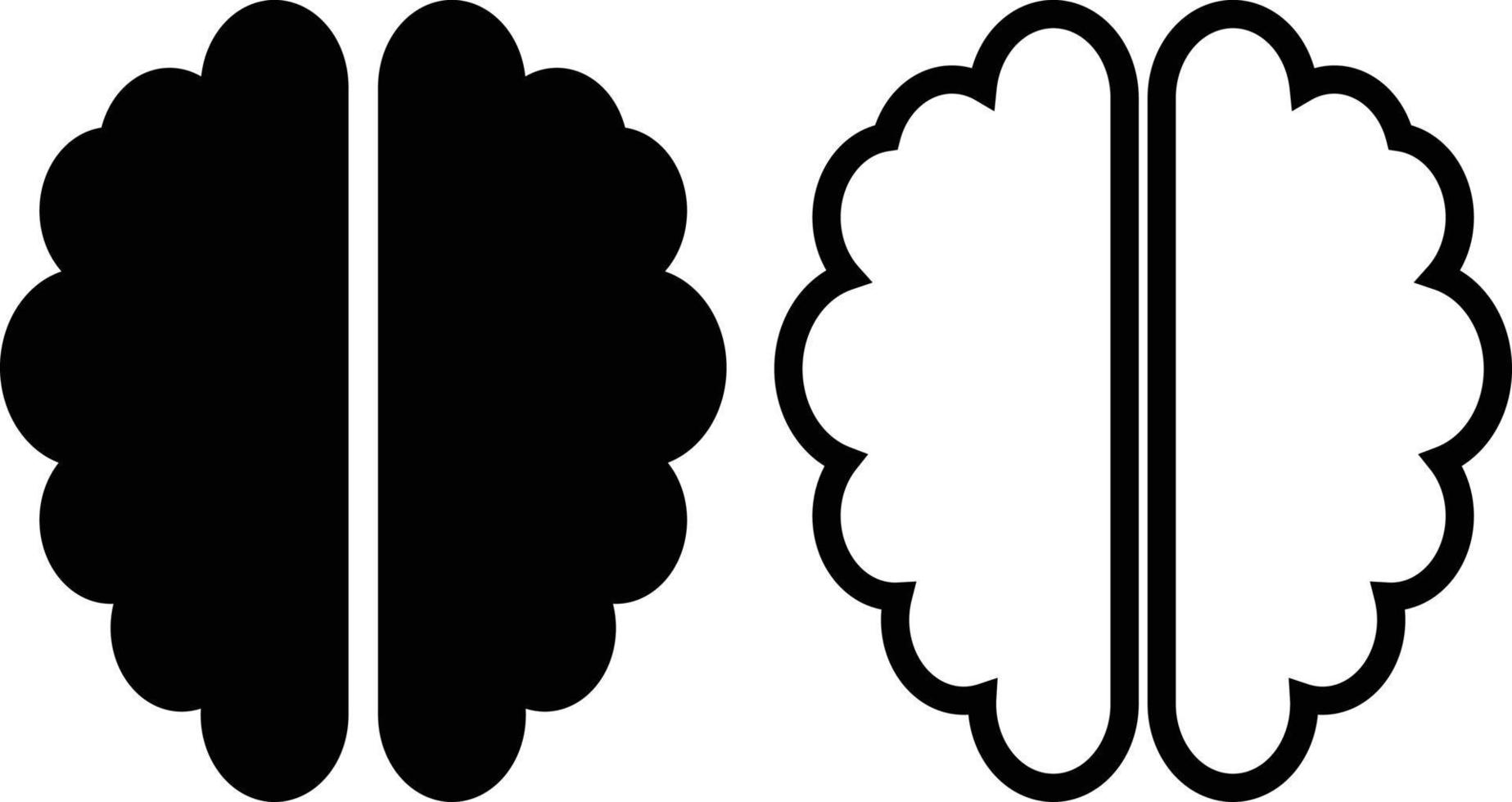 humano cérebro vetor ícone conjunto , cérebro símbolo dentro linha estilo isolado em branco fundo,