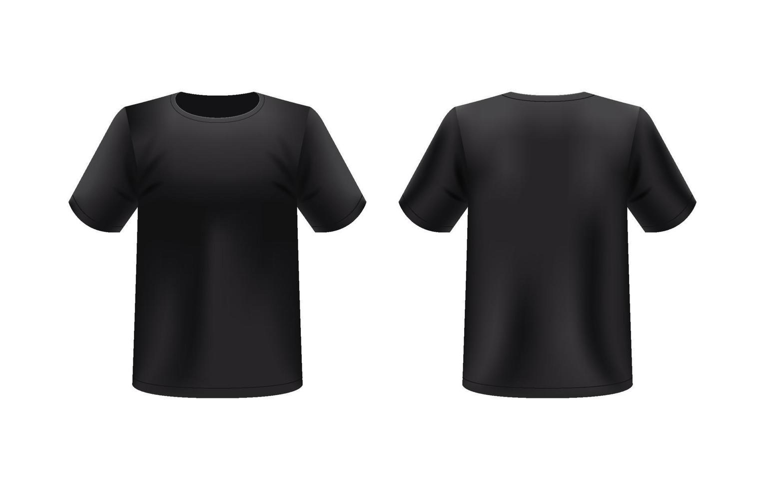 3d Preto volta pescoço camiseta brincar vetor