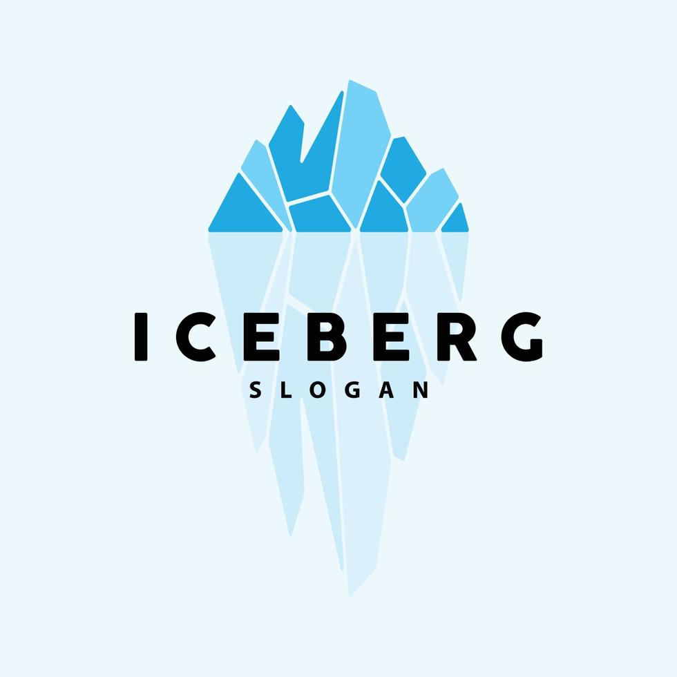 iceberg logotipo, antártico montanhas vetor dentro gelo azul cor, natureza projeto, produtos marca ilustração modelo ícone