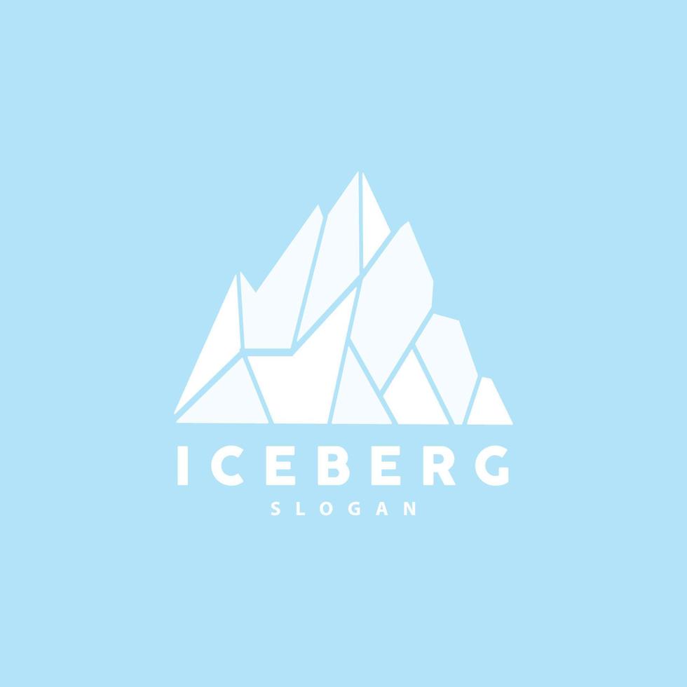 iceberg logotipo, antártico montanhas vetor dentro gelo azul cor, natureza projeto, produtos marca ilustração modelo ícone