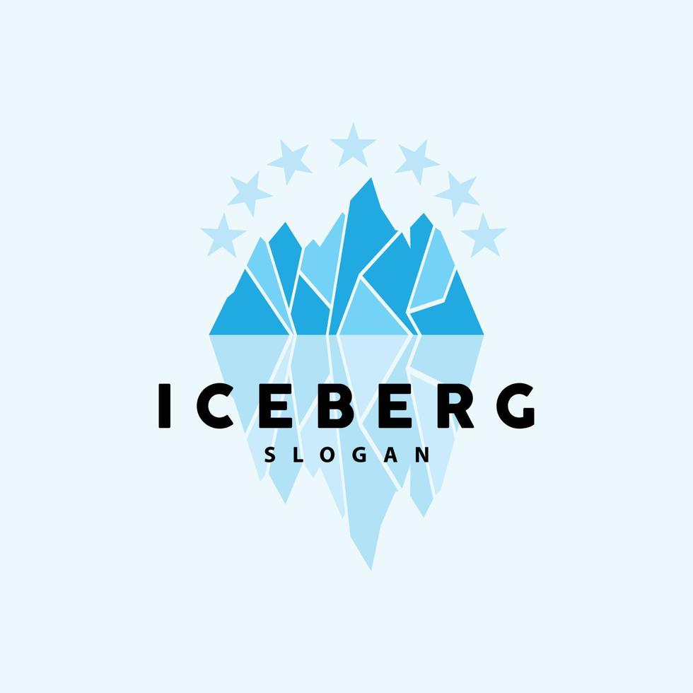 iceberg logotipo, antártico montanhas vetor dentro gelo azul cor, natureza projeto, produtos marca ilustração modelo ícone