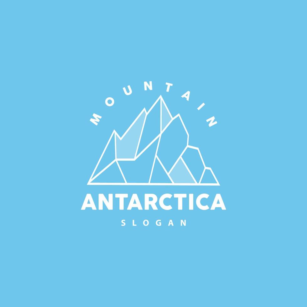 iceberg logotipo, antártico montanhas vetor dentro gelo azul cor, natureza projeto, produtos marca ilustração modelo ícone