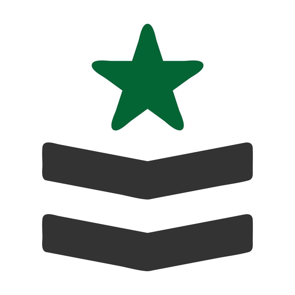 crachá ícone sólido cinzento verde cor militares símbolo perfeito. vetor