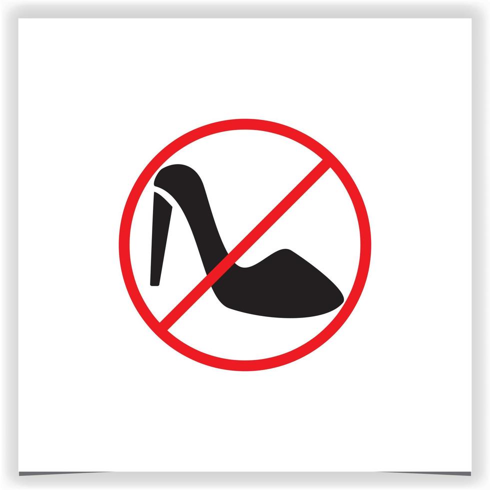 não permitido Alto salto mulheres sapato placa banimento fêmea vetor imagem