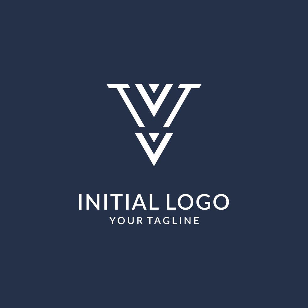 tt triângulo monograma logotipo Projeto Ideias, criativo inicial carta logotipo com triangular forma logotipo vetor