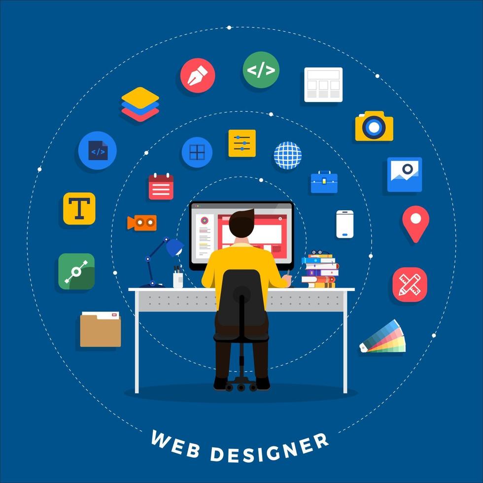 web designer e programador vetor