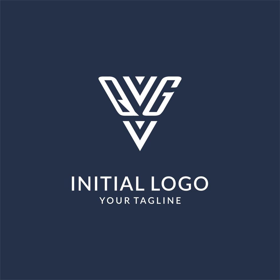 qg triângulo monograma logotipo Projeto Ideias, criativo inicial carta logotipo com triangular forma logotipo vetor