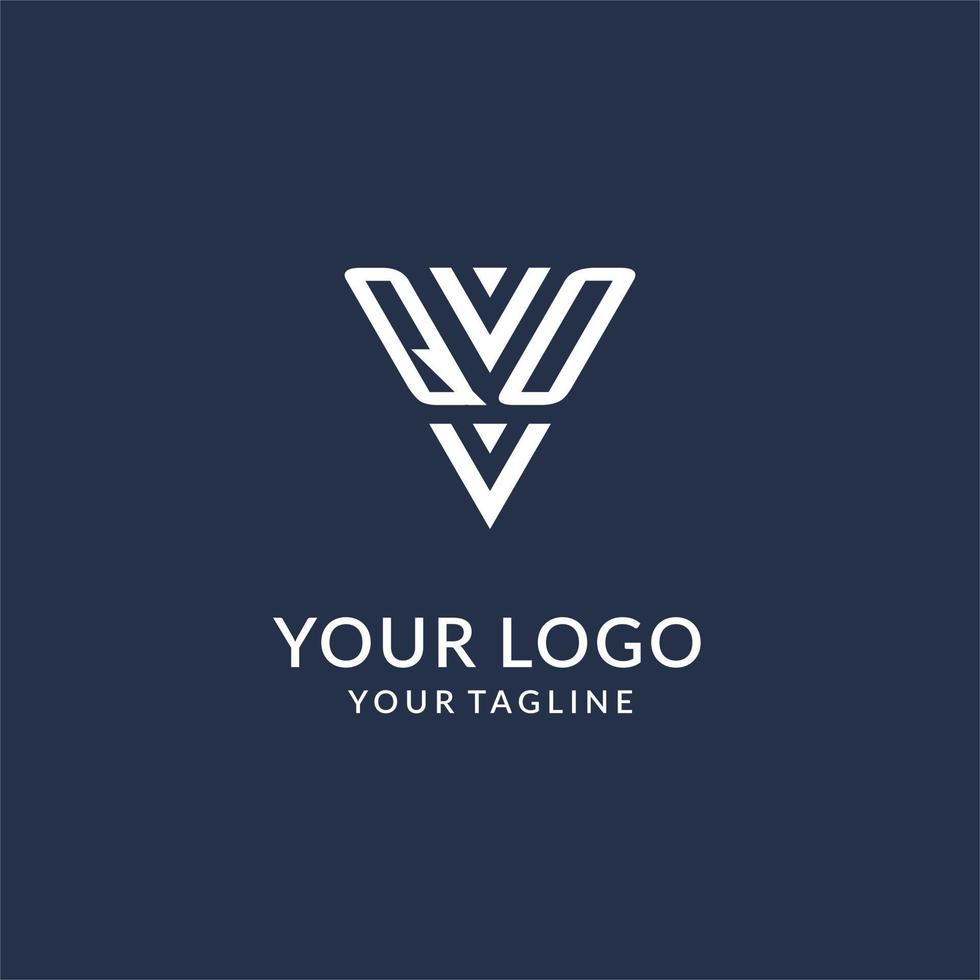 qo triângulo monograma logotipo Projeto Ideias, criativo inicial carta logotipo com triangular forma logotipo vetor