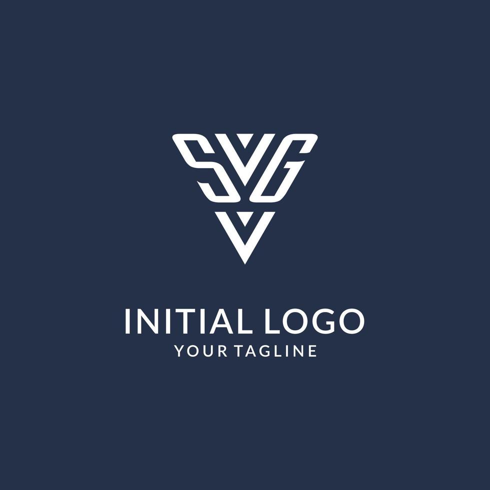 sg triângulo monograma logotipo Projeto Ideias, criativo inicial carta logotipo com triangular forma logotipo vetor