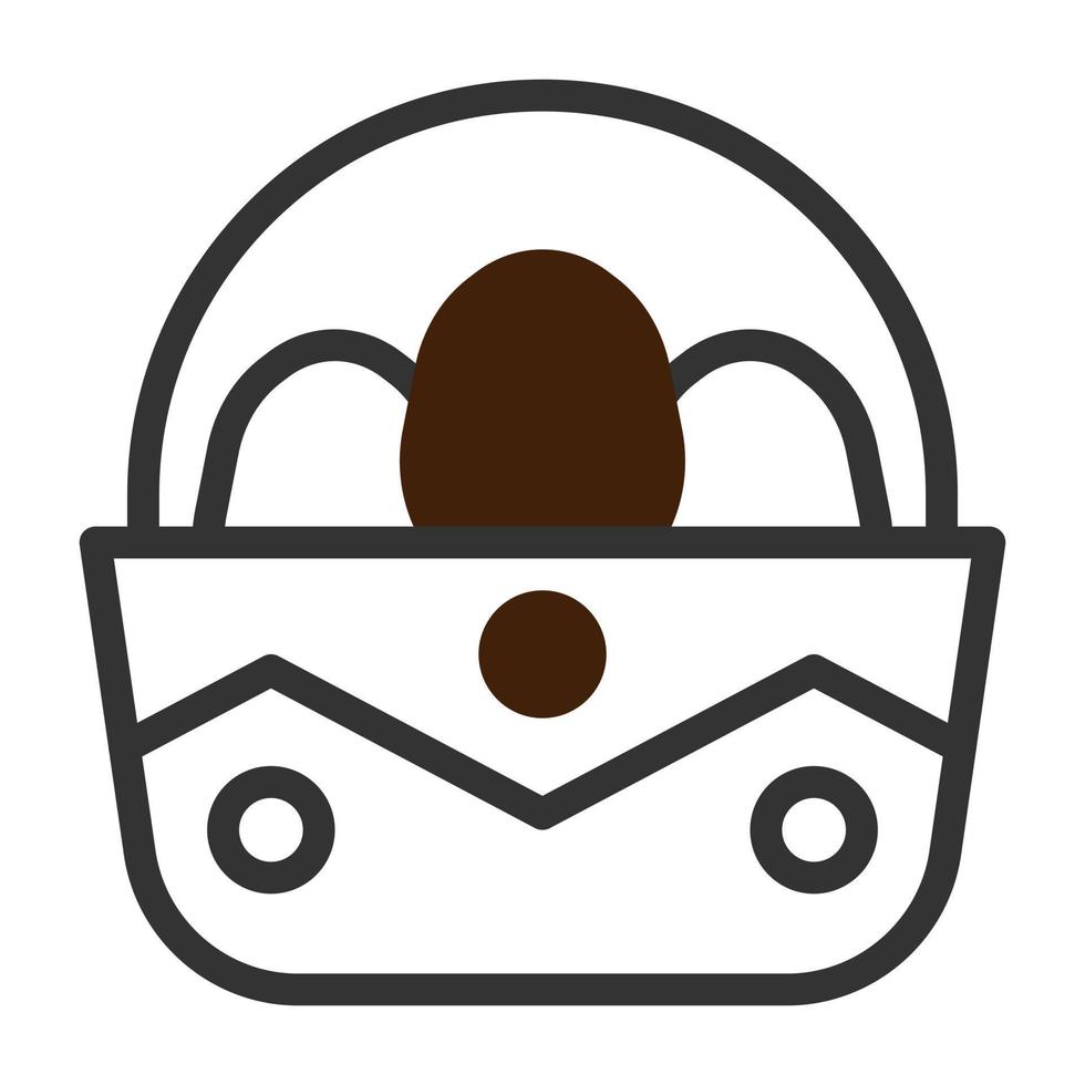 cesta ovo ícone duotônico cinzento Castanho cor Páscoa símbolo ilustração. vetor