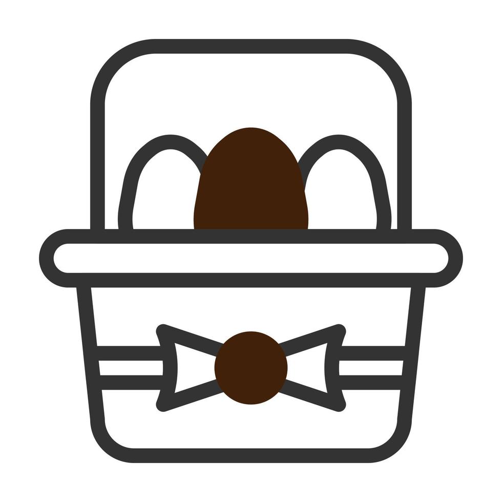 cesta ovo ícone duotônico cinzento Castanho cor Páscoa símbolo ilustração. vetor