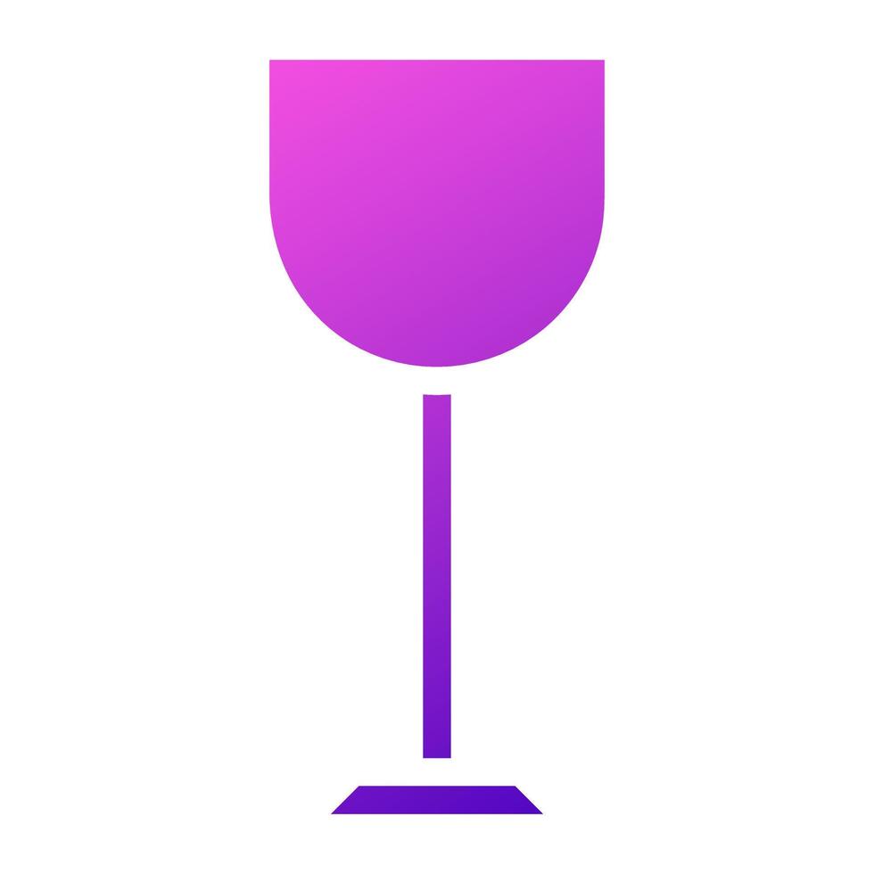 vidro vinho ícone sólido gradiente roxa Rosa cor Páscoa símbolo ilustração. vetor