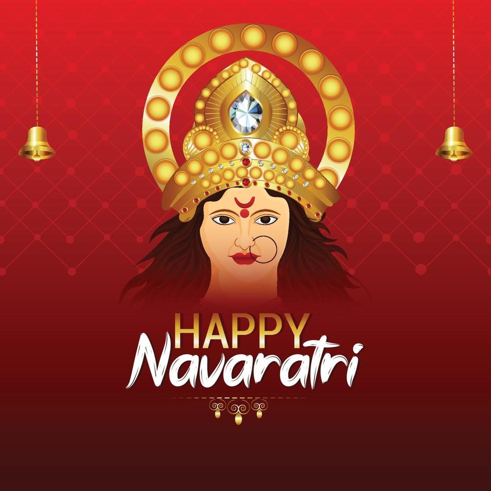 Festival indiano feliz celebração do fundo do navratri com ilustração da deusa durga vetor