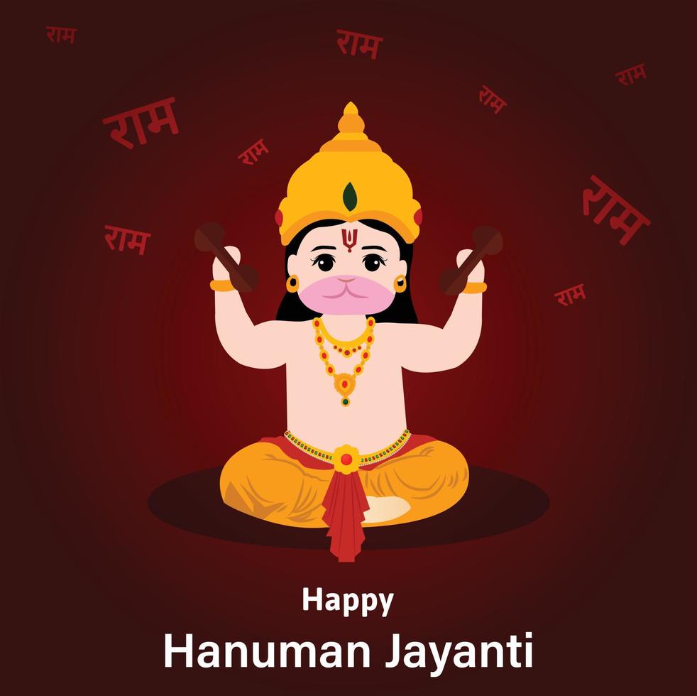 feliz Hanuman Jayanti indiano hindu festival celebração vetor Projeto